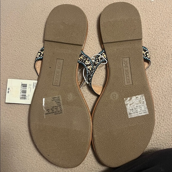 Joe Boxer Women's Beaded Tan Sandals - Picture 2 of 2